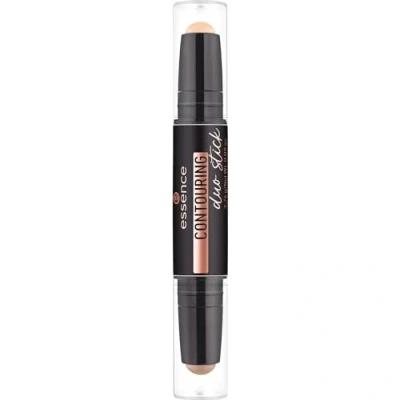 Abbildung von essence CONTOURING duo stick, Konturstift, Nr. 10, Braun, mattierend, definierend, sofortiges Ergebnis, matt, vegan, ölfrei, ohne Parfüm, Alkohol, 1er Pack (2.76g)