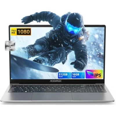 Abbildung von 2025 ACEMAGIC Laptop lntel Twin Lake N150,15,6 Zoll FHD Computer,DDR4 16GB,SSD 512GB,Metallgehäuse Notebook,2.4G/5G WiFi,BT5.0,Type_C, USB3.2,HDMI,hohe Leistung