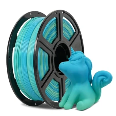 Abbildung von FLASHFORGE 3D Drucker Filament Farbverlauf PLA 1.75mm, 1KG Spule (2.2lbs), Maßgenauigkeit +/ 0.02mm, bessere Zähigkeit &amp; keine Knötchenbildung Druck (Gelb Blau)