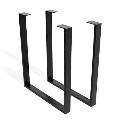 Abbildung von Sossai® Stahl Tischgestell Tischkufen Tischbeine TKW0 Farbe: Schwarz 2 Stück Breite 60 cm x Höhe 72