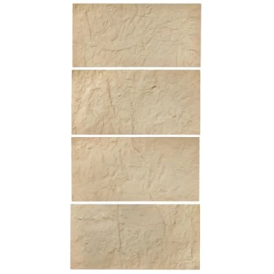 Abbildung von VEVOR 3D Wandpaneele 4er Set 120x60cm PU Steinoptik Wandverkleidung Steingelb