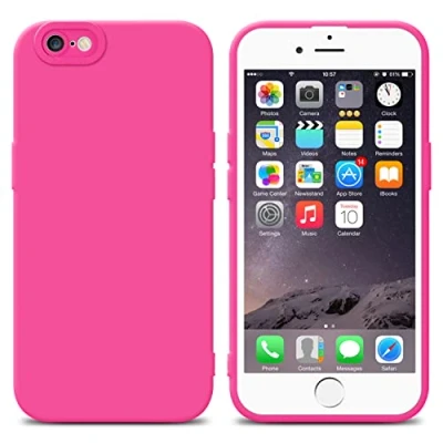 Abbildung von Cadorabo Hülle kompatibel mit Apple iPhone 6 PLUS 6S Schutzhülle TPU Silikon Case Liquid Design Kameraschutz Slim Kratzfest Gummi Rundumschutz für in Pink