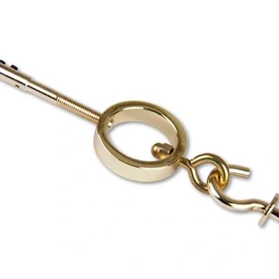 Abbildung von Seilspanngarnitur NIRO Drahtseil Wand, Decke, Wand zu ca. 5m, Befestigungssystem Gardinen Auswahl: Ring Gold Glanz