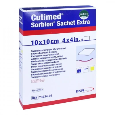 Abbildung von Sorbion Cutimed Sachet Extra Wundauflage 10x10 cm