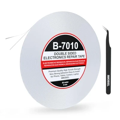 Abbildung von MMOBIEL 2 mm doppelseitiges Klebeband stark klebend Tape 50 m Rolle (Weiss) für Smartphone Tablet Reparatur