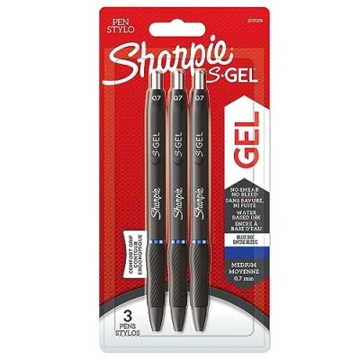 Abbildung von SHARPIE S Gel Gelstifte mittlere Spitze (0,7 mm) Gelschreiber mit blauer Tinte 3 Stück