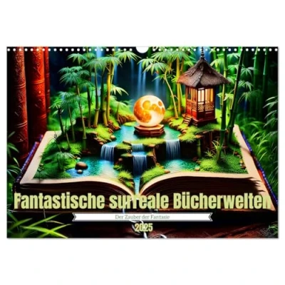 Abbildung von Fantastische surreale Bücherwelten (Wandkalender 2025 DIN A3 quer), CALVENDO Monatskalender