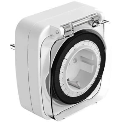 Abbildung von ANSMANN Outdoor Zeitschaltuhr AES7, mechanischer 24 Stunden Timer wiederholt täglich die eingestellte Zeit, max. 16A / 3680W, ideal für deinen Rasen oder Beet im Garten, Hof, Balkon, Terrasse