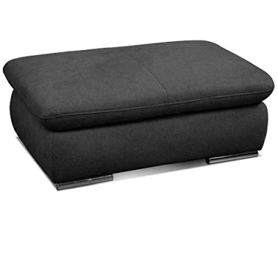 Abbildung von Cavadore Hocker Alkatraz / Polsterhocker passend zum Ecksofa oder zur Wohnlandschaft Modernes Design 101 x 43 68 Schwarz