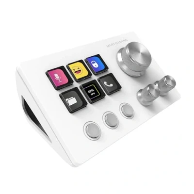 Abbildung von MARSGAMING MSD Two, Kompaktes Control Deck, 6 Anpassbare LCD Tasten + 3 Tasten, Multifunktionale Räder, Ergonomisches Slim Steuerungssoftware und Plug ins, Windows MacOS, Weiß