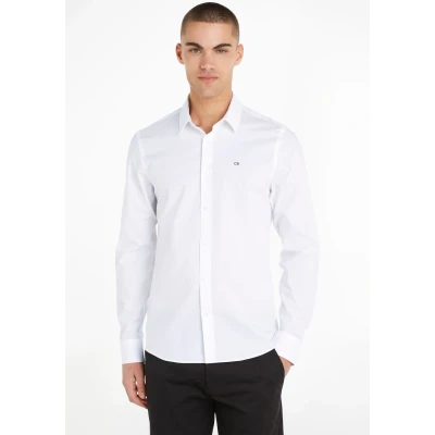 Abbildung von Calvin Klein Stretch SLIM Shirt Businesshemd, Herren, Größe: Large, Bright white
