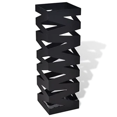 Abbildung von vidaXL Schirmständer Schirmhalter Gehstock Stahl schwarz quadratisch 48,5 cm (1 St)