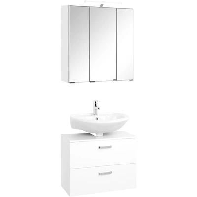 Abbildung von HELD MÖBEL Badmöbel Set &quot;Dorina&quot;, (2 St.), Breite 60 cm, Spiegelschrank mit LED Aufbauleuchte, Schalter