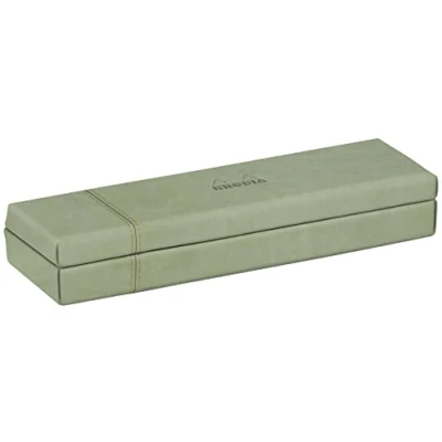 Abbildung von Rhodia 194516C Stiftetui 21x5, 5x3 cm, elegant aus Kunstleder, ideal für Stifte, Pinsel &amp; Kugelschreiber, 1 Stück, Seladon