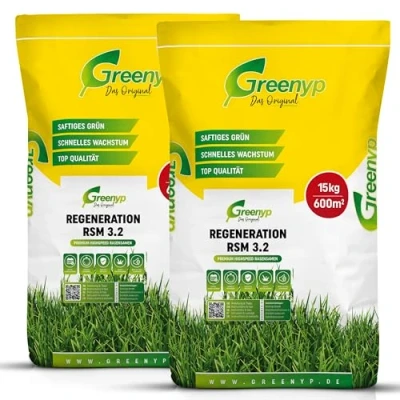 Abbildung von Greenyp Turbo Nachsaat RSM 3.2 I Rasensamen schnellkeimend Frühjahr 20kg für 800m² Ideal gegen Lücken als Neu &amp; 100% Grassamen Rasensaat Gras Reparaturrasen