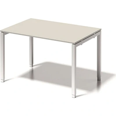 Abbildung von BISLEY Cito Schreibtisch, 650 850 mm höheneinstellbares U Gestell, Metall, Gw396 Dekor Grauweiß, Gestell Verkehrsweiß, 80 x 120 85 cm