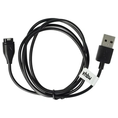 Abbildung von vhbw USB Ladekabel kompatibel mit Garmin Forerunner 265/265S/965/955/ Smartwatch, Fitnesstracker Ladestation Schwarz, 100 cm