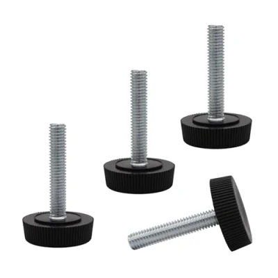Abbildung von SKIR&#039;CO Möbel Nivellierfüße, M6 x 30 mm, verstellbare runde Beine, 25 mm Durchmesser, Gewinde Nivellierfuß, 4 Stück