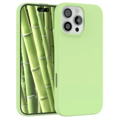 Abbildung von EAZY CASE Premium Silikon Handyhülle kompatibel mit iPhone 16 Pro Max Slimcover Kameraschutz und Innenfutter, Silikonhülle, Schutzhülle, Bumper, Handy Case, Hülle, Softcase, Grün