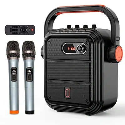 Abbildung von JYX Karaoke Anlage mit 2 Mikrofonen, Lautsprecher Bluetooth System PA Komplettsets Maschine unterstützt TWS/AUX/FM/Rec/TF/USB für Party/Erwachsene/Kinder