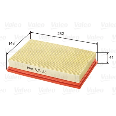 Abbildung von VALEO 585138 Luftfilter 40 232 149 Filtereinsatz SUZUKI: SWIFT 3, 4