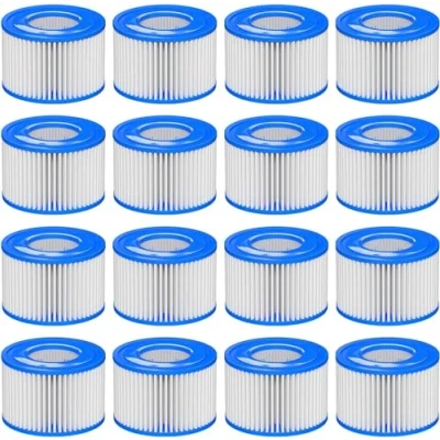 Abbildung von Filter VI für Pool, 16 Stück Filterkartuschen Bestway Miami, Monaco Lay Z Spa, Vegas, Palm Springs, Flowclear Pool Ersetzt die Originalkartusche 58323