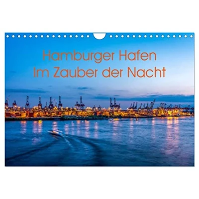 Abbildung von Hamburger Hafen Im Zauber der Nacht (Wandkalender 2025 DIN A4 quer), CALVENDO Monatskalender