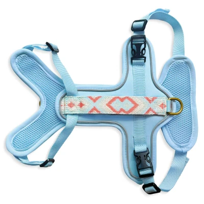 Abbildung von Premium Hundegeschirr Gepolstert mit Reflektoren und Haltegriff XS / Coral/Blau Coral Blau