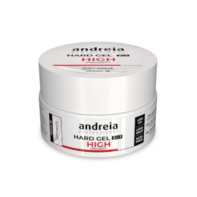 Abbildung von Andreia Professional Hartes Nagelgel Zweiphasig 2 in 1 LED und UV Gelaufbau Hochviskoses Gel für harte, starke Nägelspitzen verlängerungen Aufbaugel Nägel Farbe Weichweiß 44g