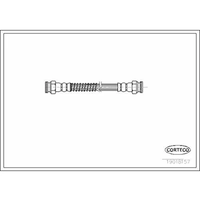 Abbildung von CORTECO 19018157 Bremsschläuche Hinterachse 255 PEUGEOT: 205 II Schrägheck, 309 I Schrägheck