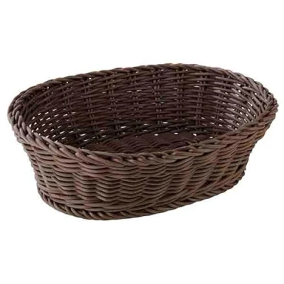 Abbildung von APS Korb, oval &quot;PROFI LINE&quot; Körbchen, Flechtkorb aus Polypropylen Abmessungen: 25 x 19 cm/Höhe: 6,5 cm/Farbe: Dunkelbraun