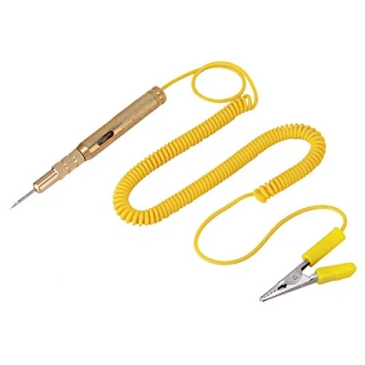 Abbildung von Qiilu Auto Stromkreis Tester, Circuit Tester Pen Fahrzeug Schaltung DC 6 V 12 24 Glühbirne Spannung Teststift Bleistift Gelb