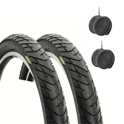 Abbildung von ECOVELO Unisex Erwachsene 2 Reifen 26 x 2.125 (57 559) + Schläuche, Schwarz
