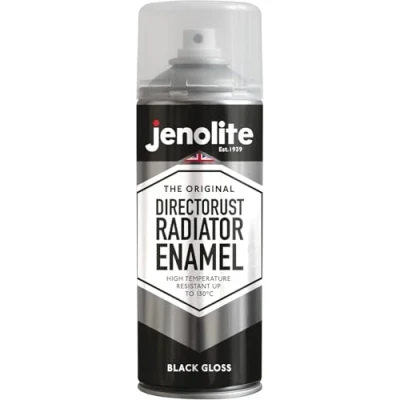 Abbildung von JENOLITE Heizkörperlack Emaille Sprühfarbe für Heizkörper Schwarz glänzend 400ml