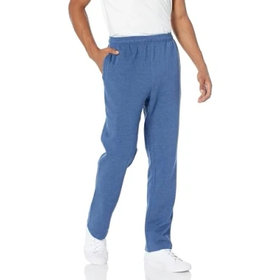 Abbildung von Amazon Essentials Herren Fleece Jogginghose mit offenem Saum (erhältlich in den Größen L und L), Blau Heide, M