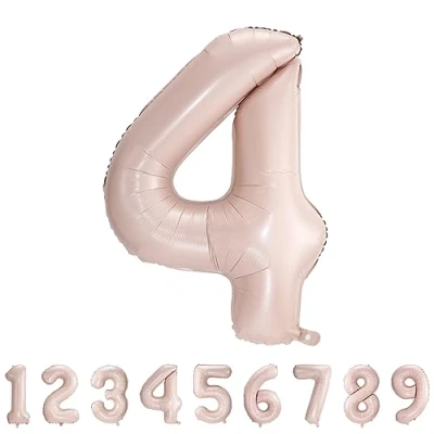 Abbildung von Geburtstag zahlen luftballon 4 jahre Folienballon Kindergeburtstag deko Rosa Mädchen Junge jahr 40&quot; 101cm Geburtstags fliegt mit Helium