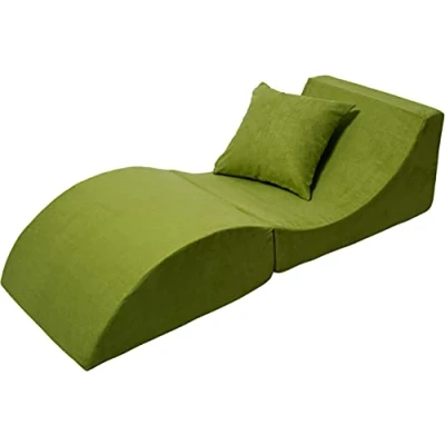 Abbildung von Velinda Klappsofa bequem, entspannend, 3 in 1, Hocker, Tisch grün