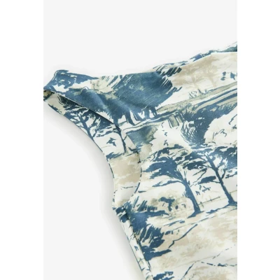 Abbildung von Next Regular FIT OPEN NECK Top Ecru blue scenic print, Damen, Größe: Small, print