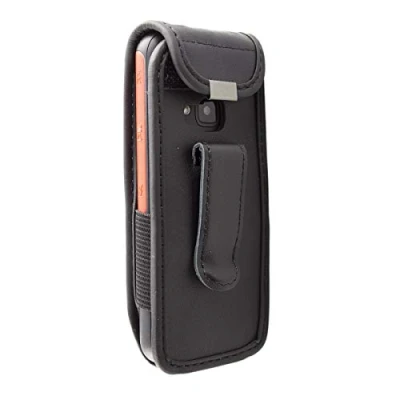Abbildung von caseroxx Hülle Ledertasche mit Gürtelclip für Nokia 5310 (2020) aus Echtleder, Tasche und Sichtfenster in schwarz