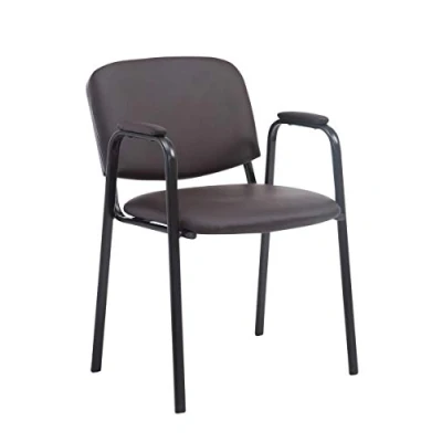 Abbildung von CLP Stapelstuhl Ken Pro I Konferenzstuhl Mit Kunstleder Bezug Und Armlehnen, Farbe:braun