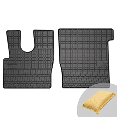 Abbildung von FROGUM EL Toro Gummimatten Ganzjähriges Set von Autofussmatte Auto Fußmatten für DAF XF XF106 Euro6 ab 2013 Beständiges Gummi Material 1,5cm Schutzkante