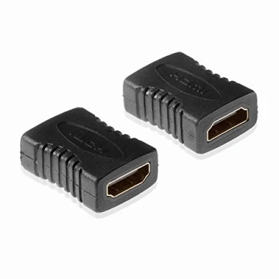 Abbildung von POPPSTAR 2X HDMI Adapter Kupplung (Buchse auf Buchse, Full HD 1080p, 4k UHD 2160p), Kabel Verlängerung Verbindung, schwarz, vergoldete Kontakte