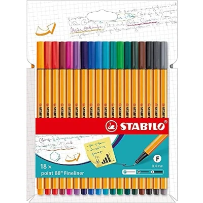 Abbildung von STABILO Fineliner point 88 0,4 mm 18er Set mit 18 Farben