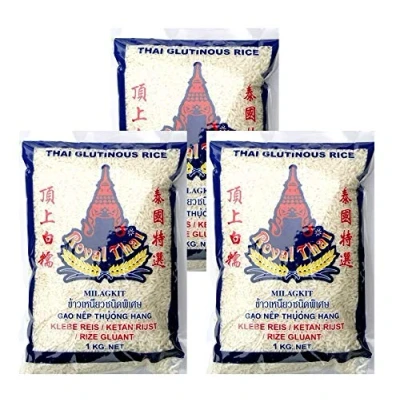 Abbildung von Royal Thai Klebereis (Sticky Rice), 1kg, 3er Pack, (3x1000g)