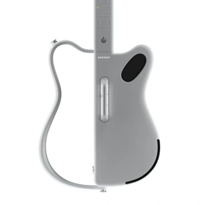 Abbildung von LAVA GENIE Sampler Gitarre, ohne Saiten, Hunderte von Instrumenten Presets, eingebauter Lautsprecher, faltbar, abnehmbar, weiß, 30,5 Zoll.
