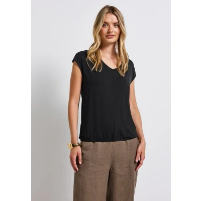 Abbildung von Street One Vneck Tshirt basic, Damen, Größe: 40, Schwarz