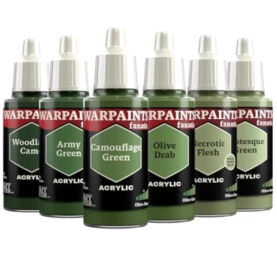 Abbildung von The Army Painter, Warpaints Fanatic Flexible Triad: Olive Greens, 6 x 18 ml Acrylfarbe, Miniatur Hobbybemalung, Für Wargaming