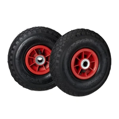 Abbildung von relaxdays Sackkarren Rad 2er Set Sackkarrenrad 3.00 4 luftbereift, Schwarz Rot