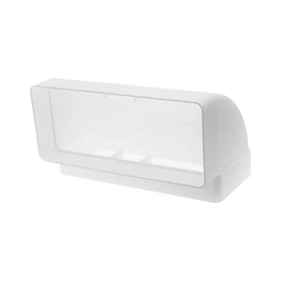 Abbildung von 220x90 mm / 22 x 9 cm rechteckiger Kanalbogen für Rohranschluss Winkel: 90 Lüftungssystem, Heizung, Kühlung Lüftungselement begrenzte Platzverhältnisse.