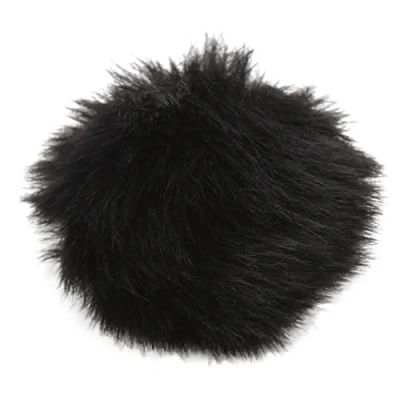 Abbildung von Kunstpelz Revers Mic Windmuff, Lavalier Mikrofone Windschutz Klarer Sound 1cm Blende Zart für den Außenbereich(Schwarz)